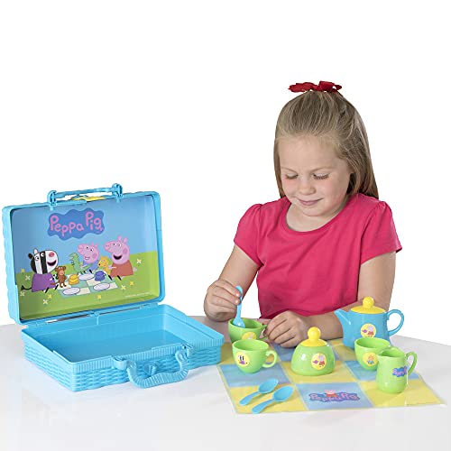 image of child playing with the peppa pig hamper playset