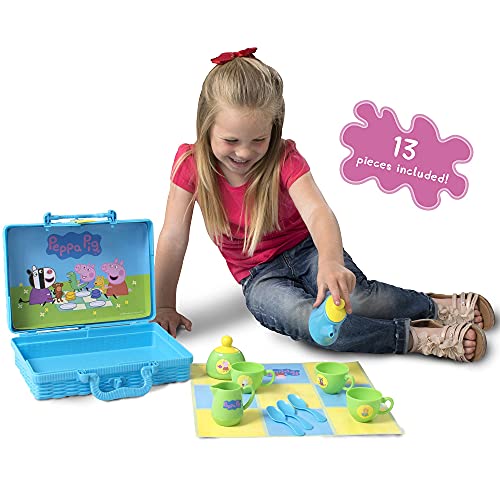image of  a child playing with the peppa pig hamper playset