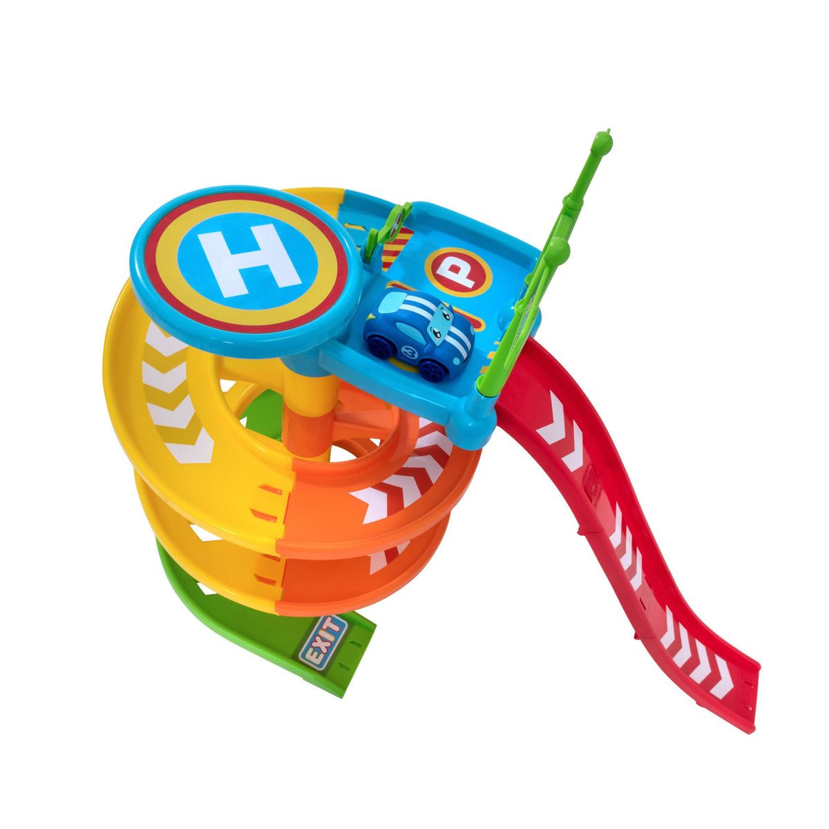 Tiny Teamsterz Spiral Raceway Launcher | Includes 1 Soft Touch Car Cars &amp; Transporters