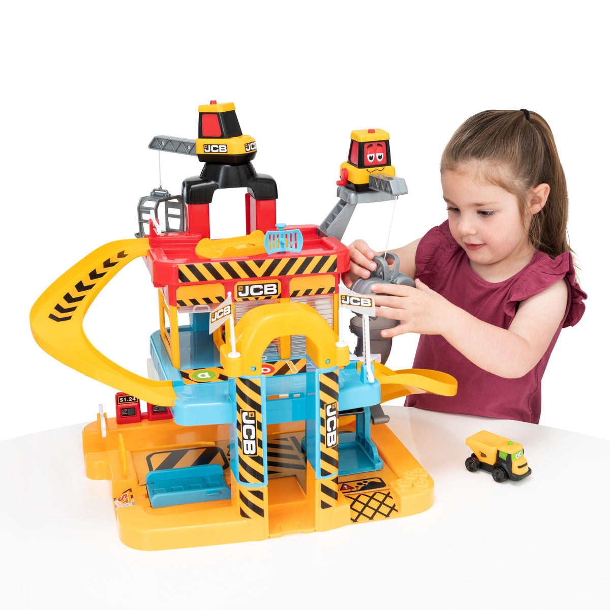 Teamsterz JCB My First 3 Level Garage - Includes Dougie Dump Truck Construction Vehicles
