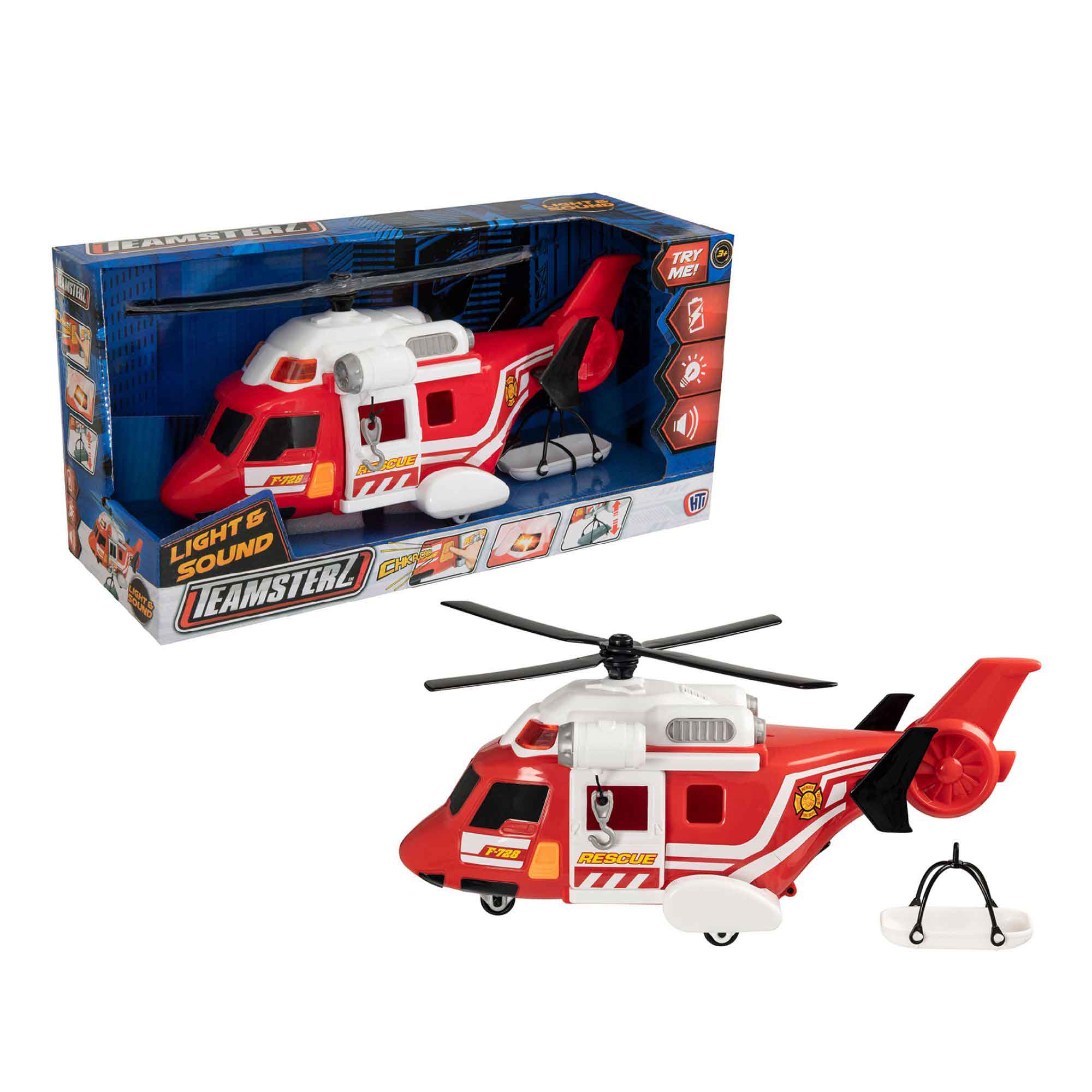 Teamsterz Mighty Machines Medium Light & Sound Fire Rescue Helicopter Helicopters & Planes