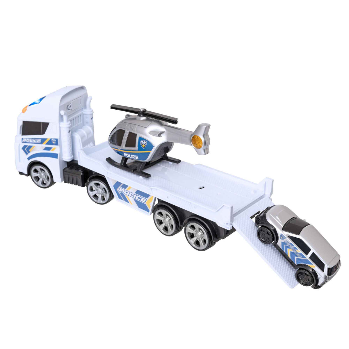 Teamsterz Mighty Machines Small Light &amp; Sound Police Helicopter Transporter Helicopters &amp; Planes