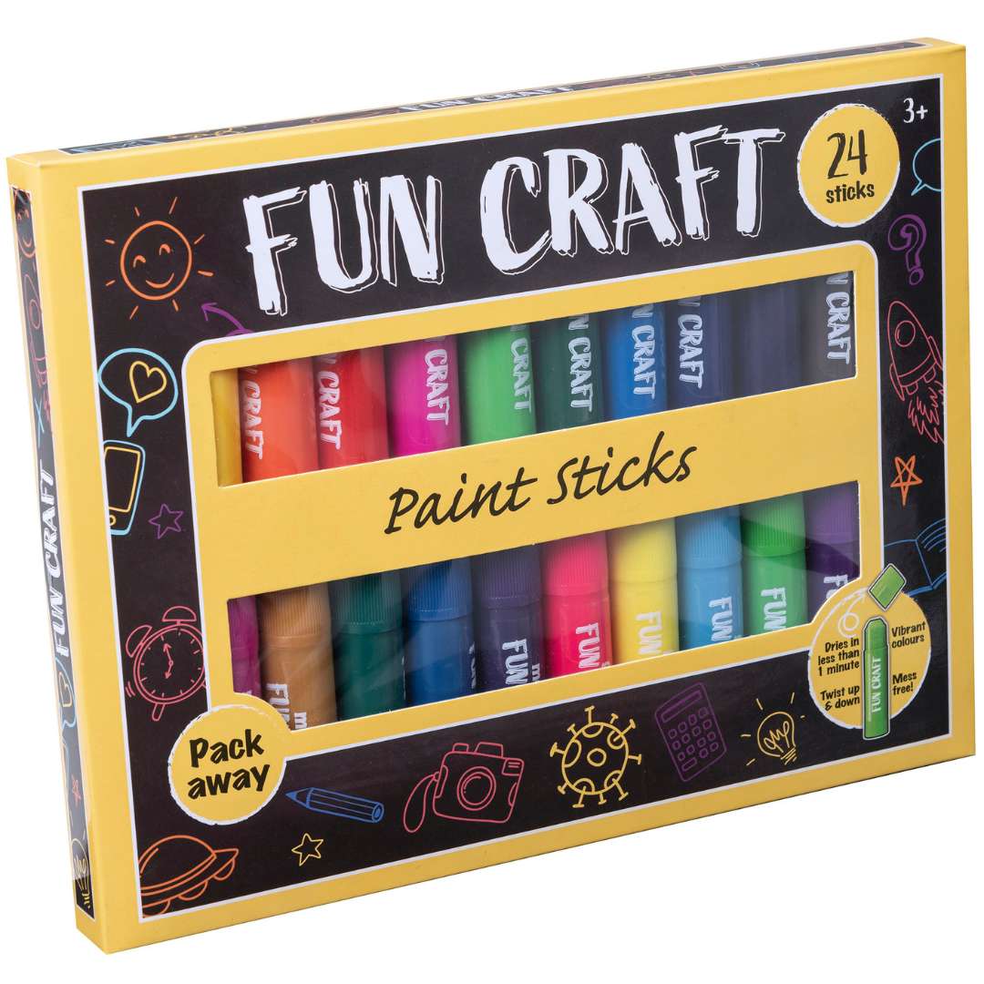Fun Craft Tempera Paint Sticks - 24 Paint Sticks Art Supplies