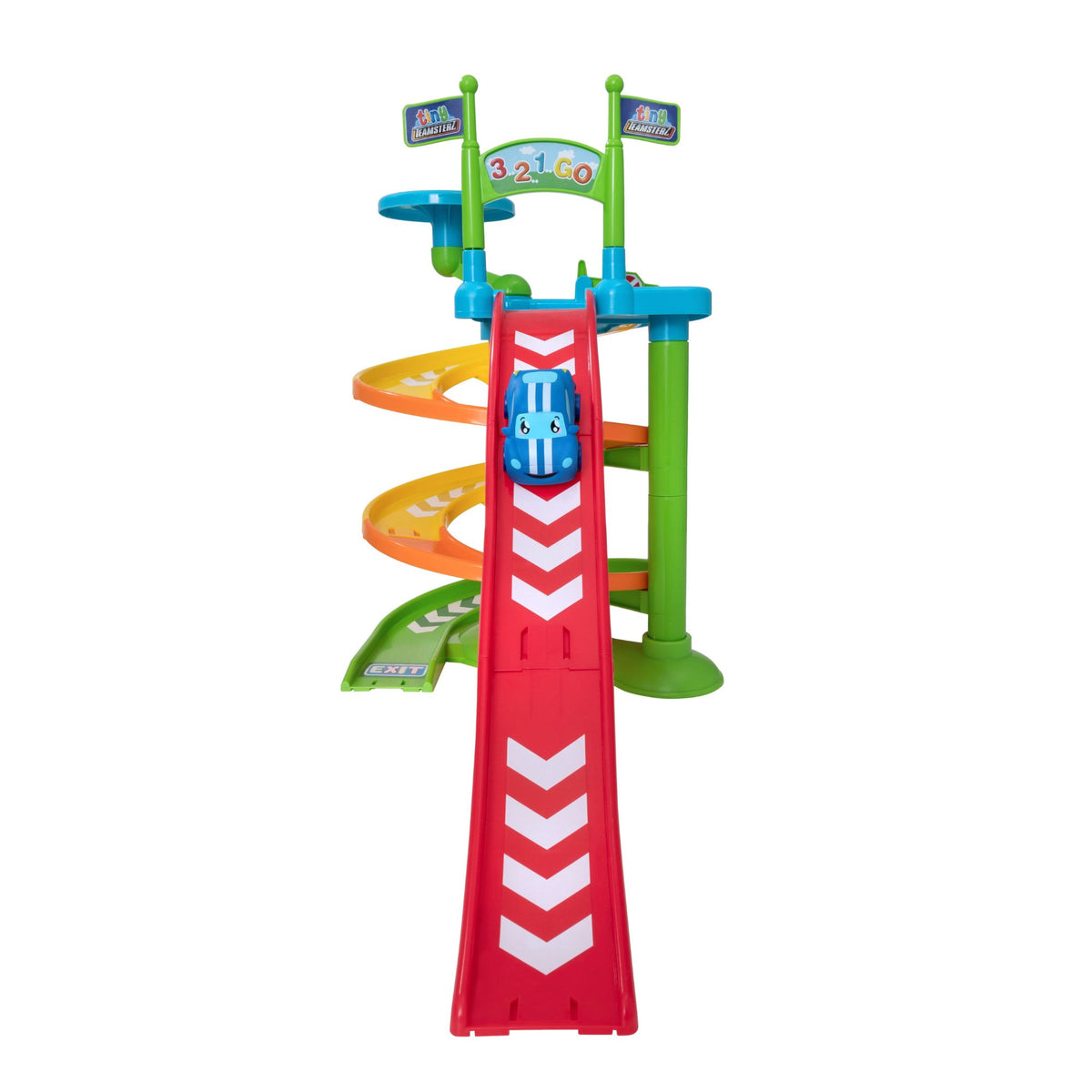 Tiny Teamsterz Spiral Raceway Launcher | Includes 1 Soft Touch Car Cars &amp; Transporters