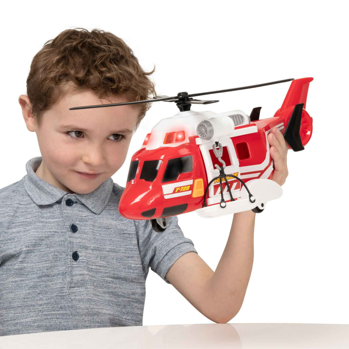 Teamsterz Mighty Machines Medium Light &amp; Sound Fire Rescue Helicopter Helicopters &amp; Planes