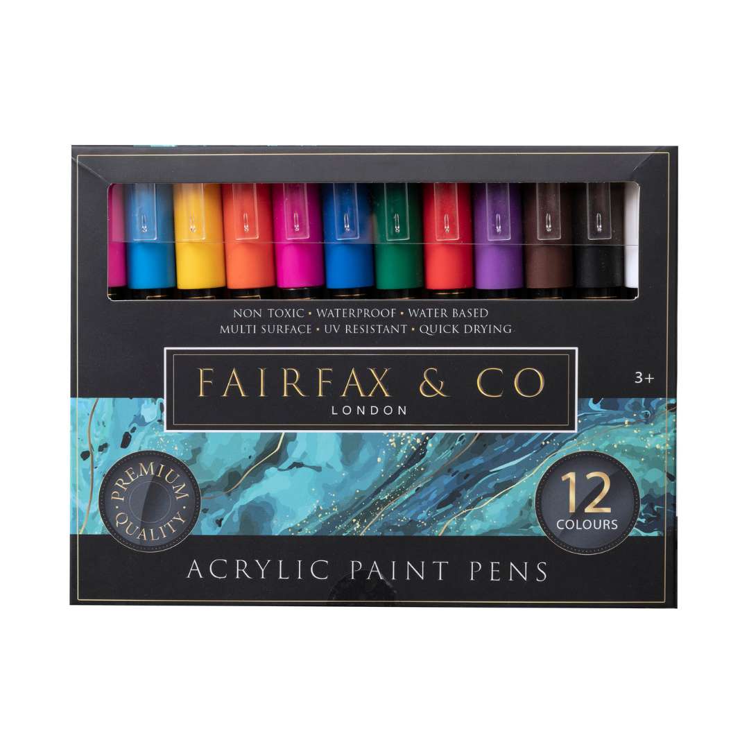 FairFax &amp; Co Deluxe Acrylic Paint Pen Set - 12 Pens Art Supplies