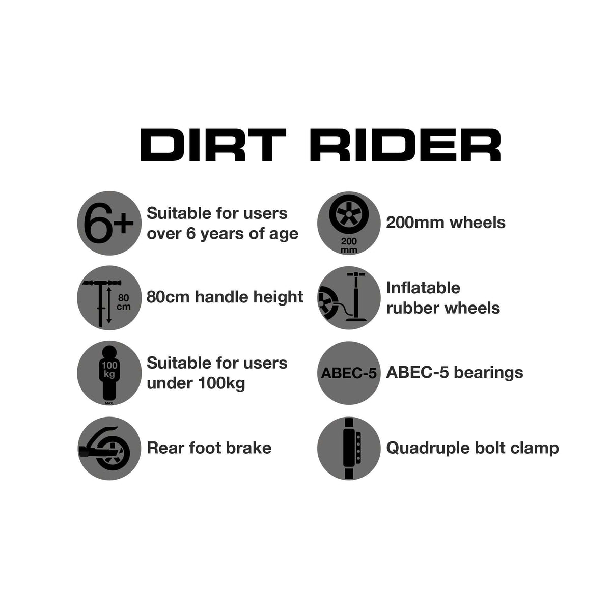 EVO Dirt Rider Scooter - Black