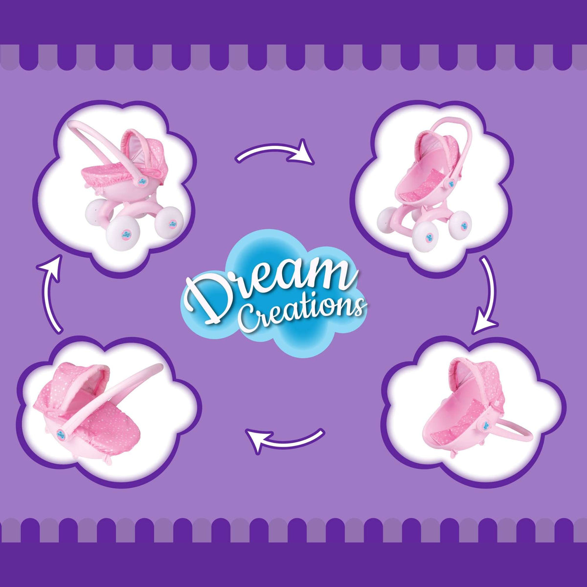 Dream Creations 4 in 1 My First Dolls Pram Prams