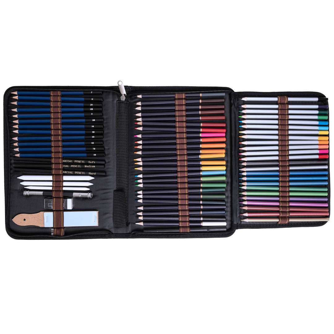 Pencil Set, Sketching Pencils, Drawing Pencils, Art Pencils, Coloured Pencils, Charcoal Pencils, Glitter Pencils