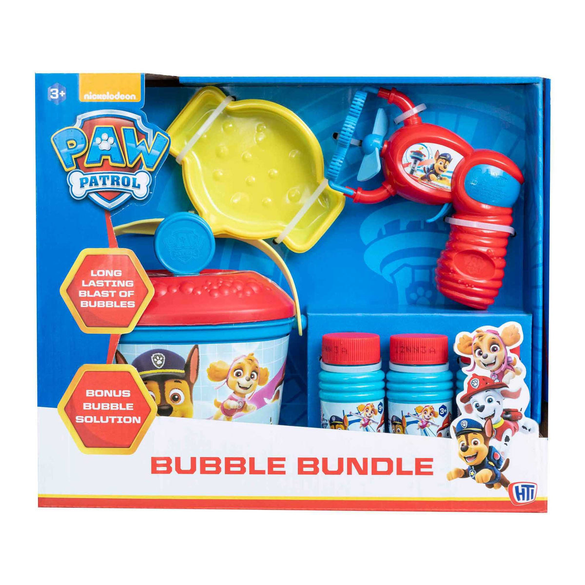 Paw Patrol Bubble Bundle Includes Bubble Gun, Bubble Wands &amp; Solution