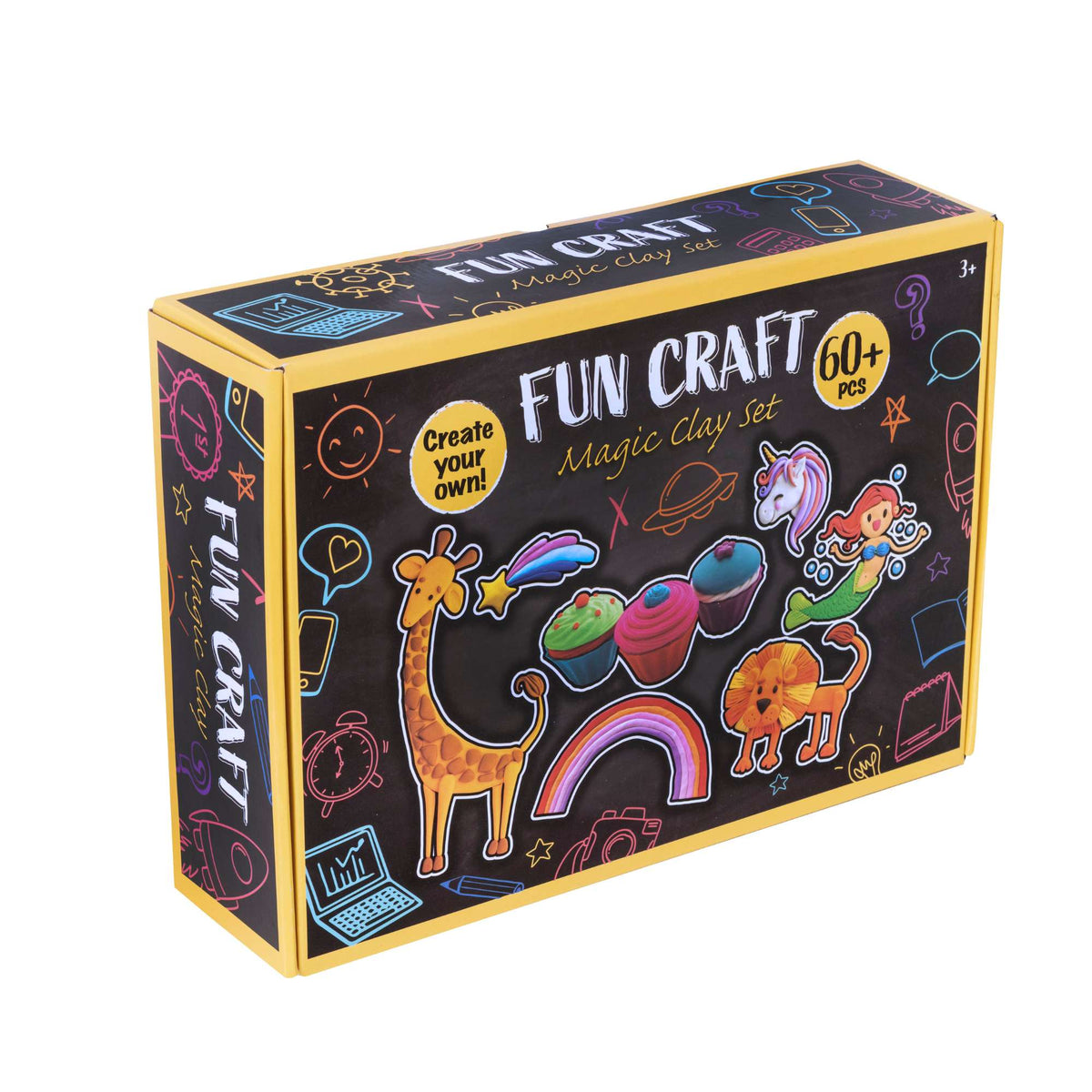 Fun Craft Magic Modelling Clay Kit - 60+ Pieces Craft Kits