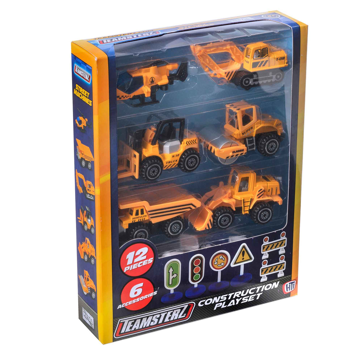 Teamsterz Street Machines Construction Playset | 12 Piece Construction Playset Construction Vehicles