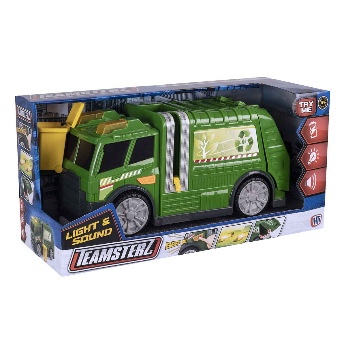 Teamsterz Mighty Machines Medium Light &amp; Sound Recycling Truck Cars &amp; Transporters