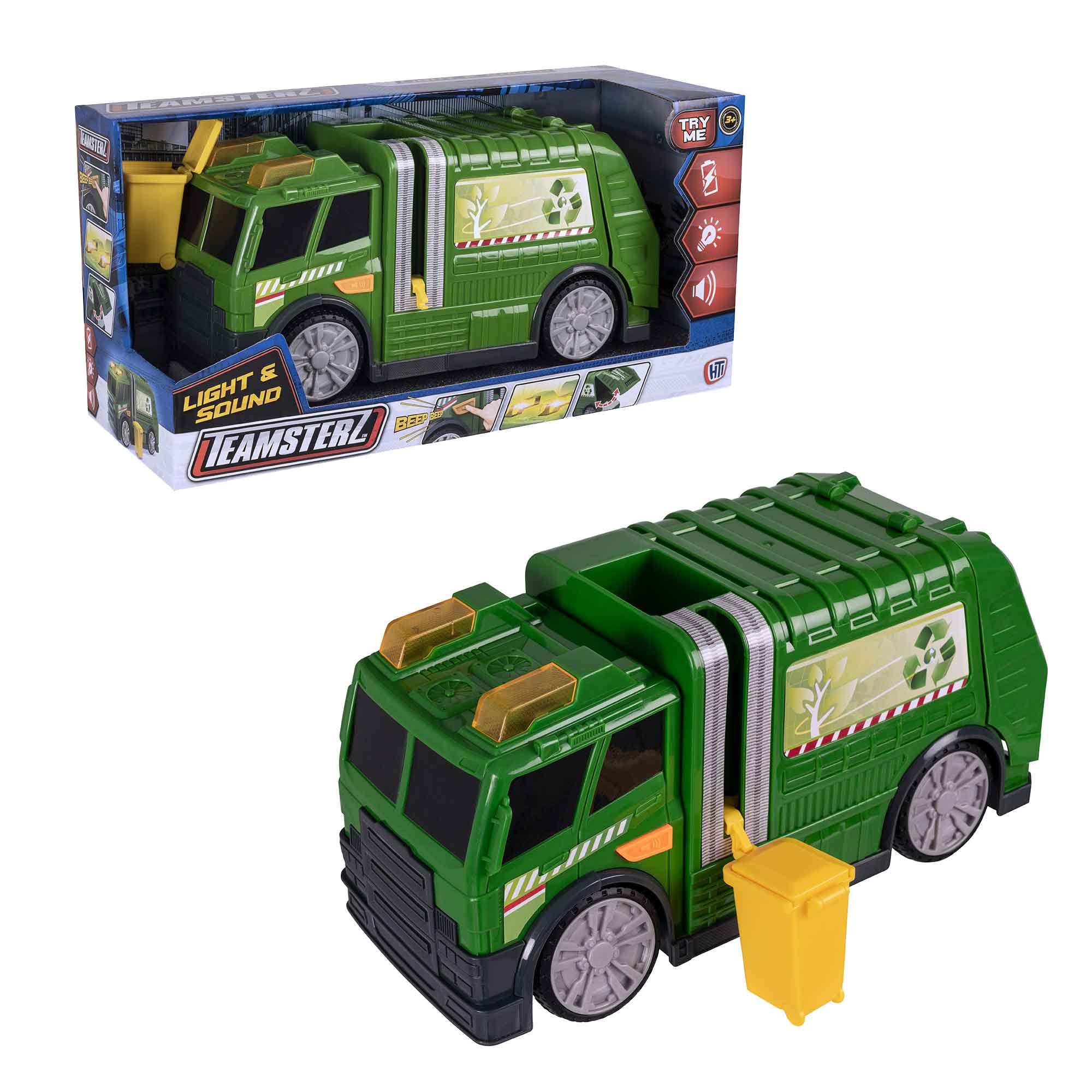 Teamsterz Mighty Machines Medium Light & Sound Recycling Truck Cars & Transporters