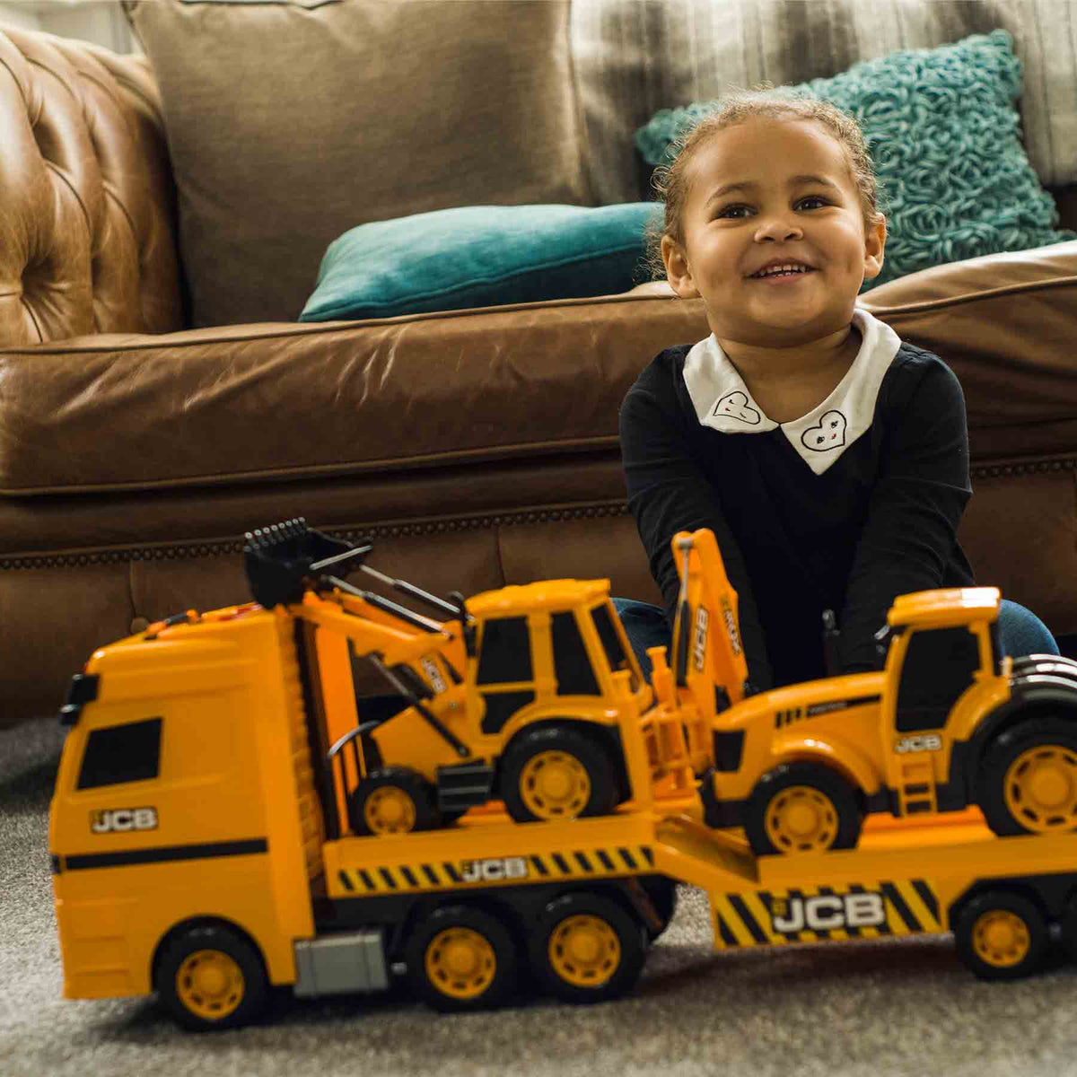 JCB Heavy Loader Transporter Truck Toy Construction Vehicles
